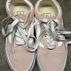 Vans Kids Blush and White Sneakers